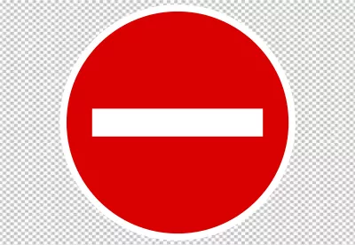 Simple Red and White No Entry Road Sign