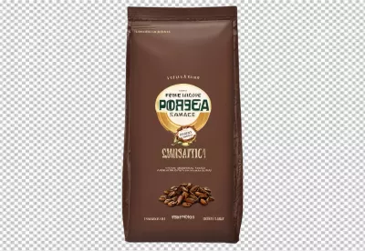 Premium Roasted Coffee Beans in Brown Packaging with Golden Label image
