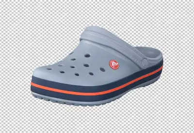 Gray Crocs on a white background Rubber shoes