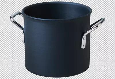 Pans and pots realistic set with frying pan saucepan and bowl