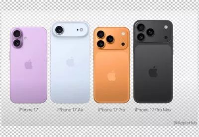 Future Smartphone Concepts: iPhone 17 Series Models with Unique Camera Designs and Colors image