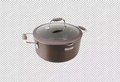 Slow Cooker side view full length isolate on transparency 