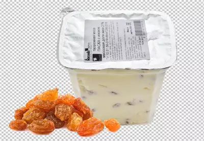 Cottage cheese from fresh milk in a bowl.