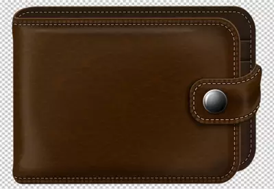 Classic Brown Leather Wallet with Secure Silver Snap Closure Illustration image
