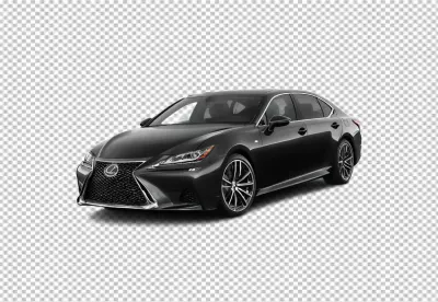 Sleek Black Lexus GS F Sport Luxury Sedan Isolated on White Background image