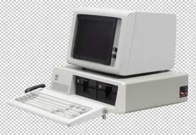 PNG View of 3d retro computer with cathode-ray tube