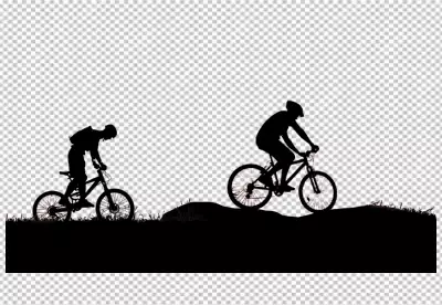 Vintage Cycling Elements Collection transparent background 