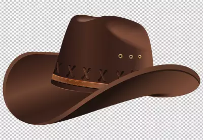 Brown cowboy hat isolated on transparent