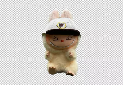 Adorable Fluffy Bunny Monster Toy Wearing San Diego Padres Baseball Cap image