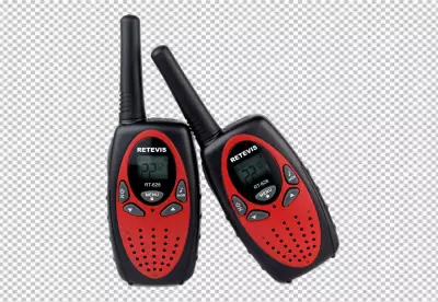 Red black color walkie talkie transparent 