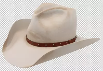 Realistic white cowboy hat transparent background PNG