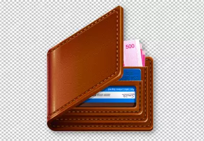 Brown Leather Wallet Filled with Cash and Credit Cards Financial Concept image