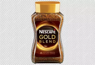 Side view of fresh roasted coffee beans on a glass jar on png