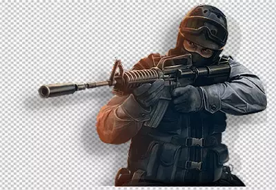 Stealthy Assassin Silent Killer With Athletic Form Black 