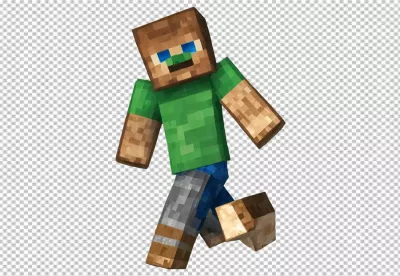 Dynamic Pixelated Minecraft Character Running in Video Game Style image