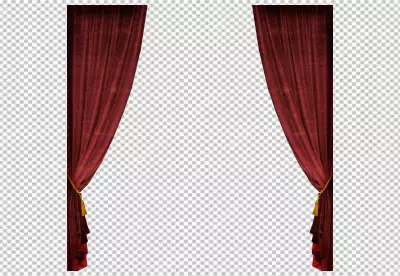 Fantastic set of red curtains with different designs PNG
