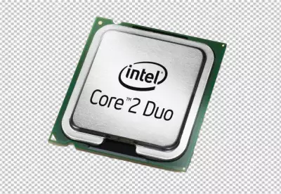 Technology CPU computer microchips with isolate on transparency background