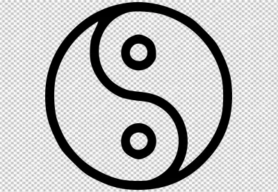 Yin Yang Symbol Outline Black Background