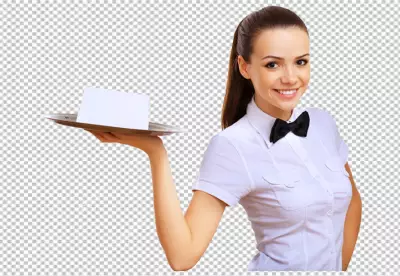 Luxury waiter holding something