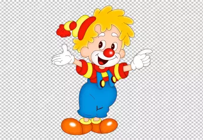 Creepy clown face on PNG BG