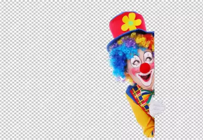 Colorful Clown in  Costume PNG