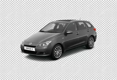 Modern dark grey hatchback car sleek design on transparent background image