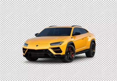 Sleek Yellow Lamborghini Urus Luxury Performance SUV Isolated image