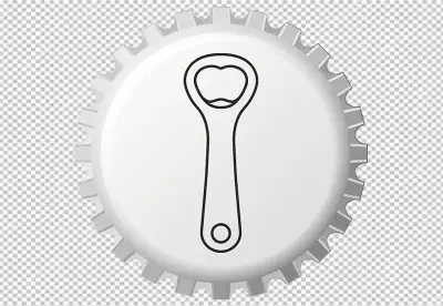 White color bottle cap transparent background 