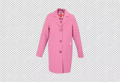 Pink color leady coat transparent background 