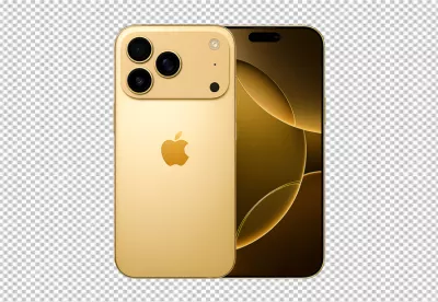 Luxury Gold iPhone Smartphone with Advanced Triple Camera System and Sleek Design image