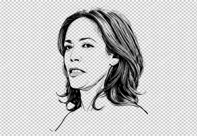 Kamala Harris Line Art without transparent background