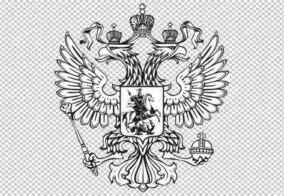 Flag of Russia with coat of arms PNG BG
