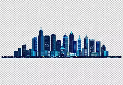 Set of building on PNG BG