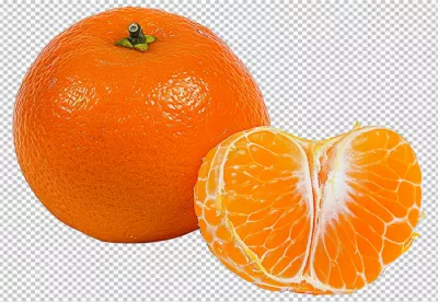 Vibrant Whole and Peeled Mandarin Orange Citrus Fruit PNG image