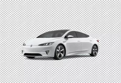 Elegant White Electric Sedan: Sustainable Modern Luxury Automotive Design image