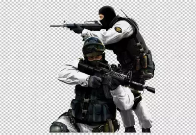 Medium shot soldier in war zone PNG