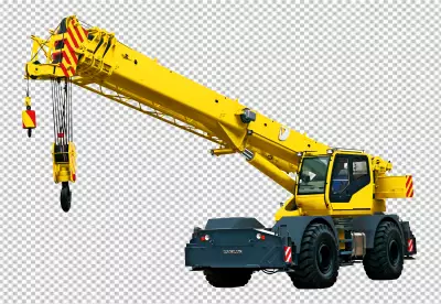 truck crane isolated on transparent background