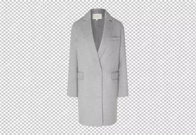 Fashion wool coat isolated on PNG BG