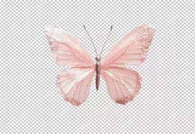 Sparkling Pink Glitter Butterfly Digital Art for Elegant Designs image
