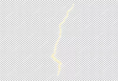 Dynamic Yellow Lightning Bolt Strike on Transparent Background image