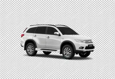 Modern White Mitsubishi SUV with Alloy Wheels Isolated for Automotive Design Projects image