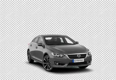 Contemporary Dark Grey Family Sedan Isolated on Clean White Background image