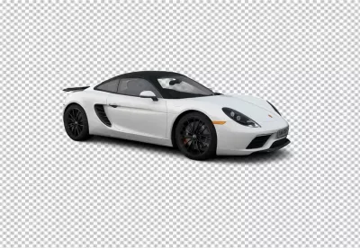 Sleek White Porsche Sports Car Coupe with Black Top and Performance Wheels image