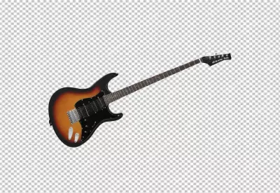 Classic Sunburst Electric Guitar Isolated on Pristine White Background for Music Enthusiasts image