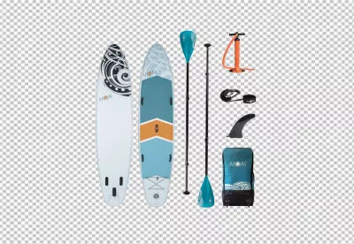Complete MOAI Inflatable Paddleboard Kit with Pump, Paddle, and Bag for Water Sports image