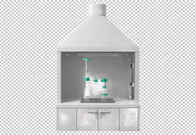 Laboratory Fume Hood with Glassware for Chemical Experimentation and Scientific Research image
