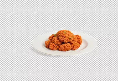 Golden Crispy Fried Noodle Snacks Served on a Pristine White Plate image