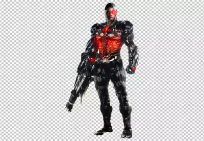 Futuristic Robotic Soldier with a 