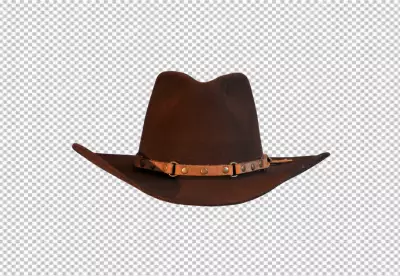 Brown cowboy hat  transparent background 