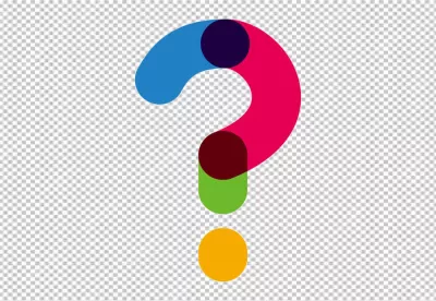 Colorful Question Mark Graphic with Overlapping Circles